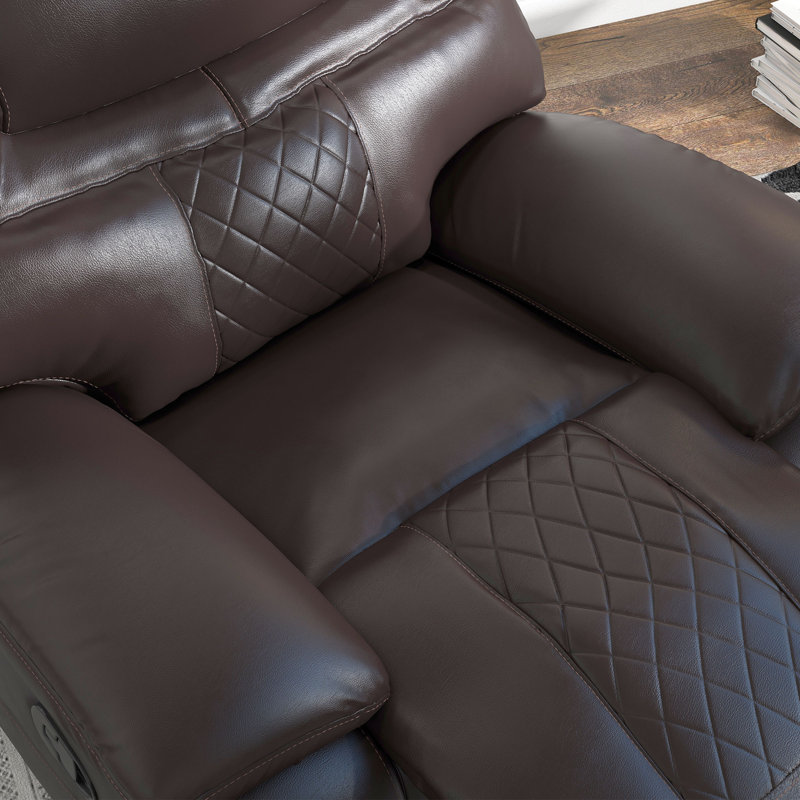 Hokku Designs Jepum Modern Genuine Leather Manual Recliner Chair Sleek